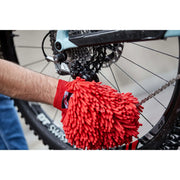 CyclOn microvezel washandje voor fietsen schoonmaken, rood, zacht en absorberend voor het verwijderen van vuil en stof.