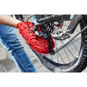 CyclOn microvezel washandje in rood voor het schoonmaken van fietsen, zachte borstel voor delicate reiniging van fiets onderdelen.