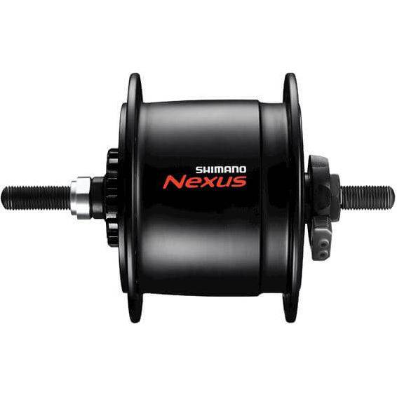 Shimano DH-C6000 dynamonaven met rollerrem (2R), zwart, 6V en 2,4W, zichtbaar op de afbeelding