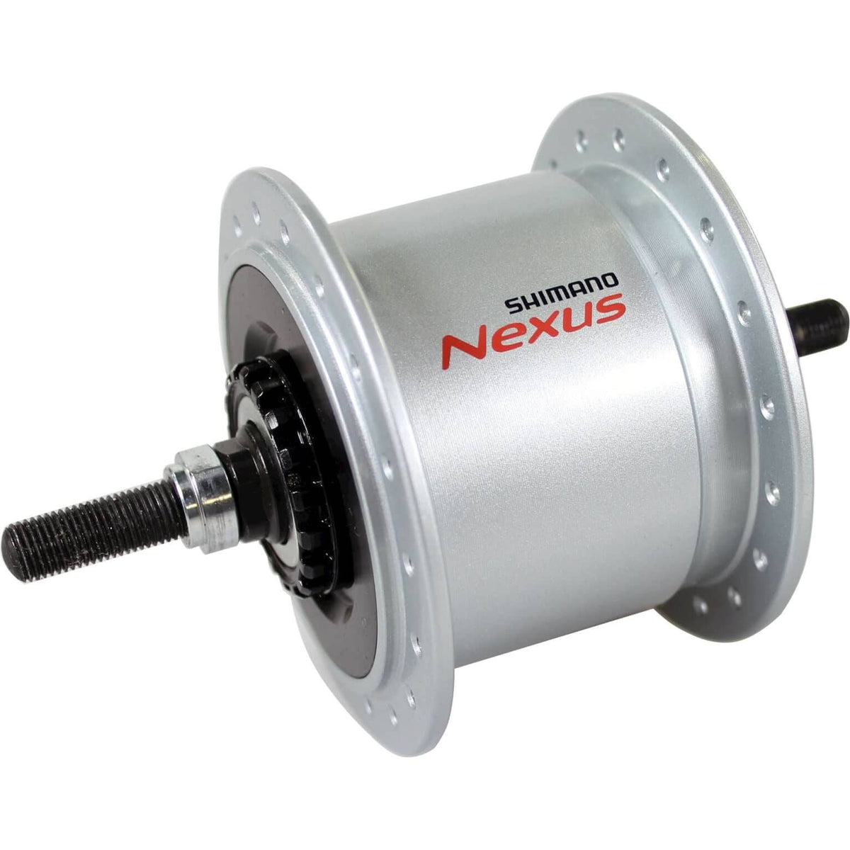 Shimano DH-C6000-2R naaf met dynamo, 6V, 2,4W, rollerbrake, zilver, geschikt voor fietsen