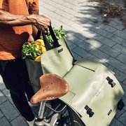 Clarijs dubbele fietstas van PVC, XL 46 liter met uitsparing voor gemakkelijke bevestiging en ruime opbergruimte.