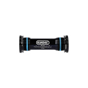 Zwarte Elvedes Trapas Cupset Threadfit Shimano BSA voor fatbike, zichtbaar met trapas en montageonderdelen.