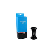 Zwarte Elvedes Trapas Cupset Threatfit DUB Italiaans Race voor racefietsen, zichtbaar in close-up afbeelding.