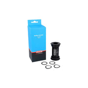 Elvedes Trapas Cupset Twistfit Shimano BB386, zwart, zicht op trapas en cupset voor fiets, hoogwaardige fietscomponent.
