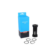 Zwarte Elvedes Trapas Cupset Threadfit PF30 voor fatbike, stevige trapas en componenten in beeld.