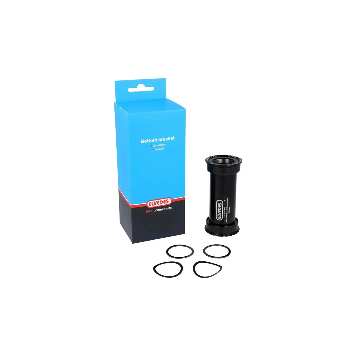 Zwarte Elvedes Trapas Cupset Threadfit PF30 voor fatbike, stevige trapas en componenten in beeld.