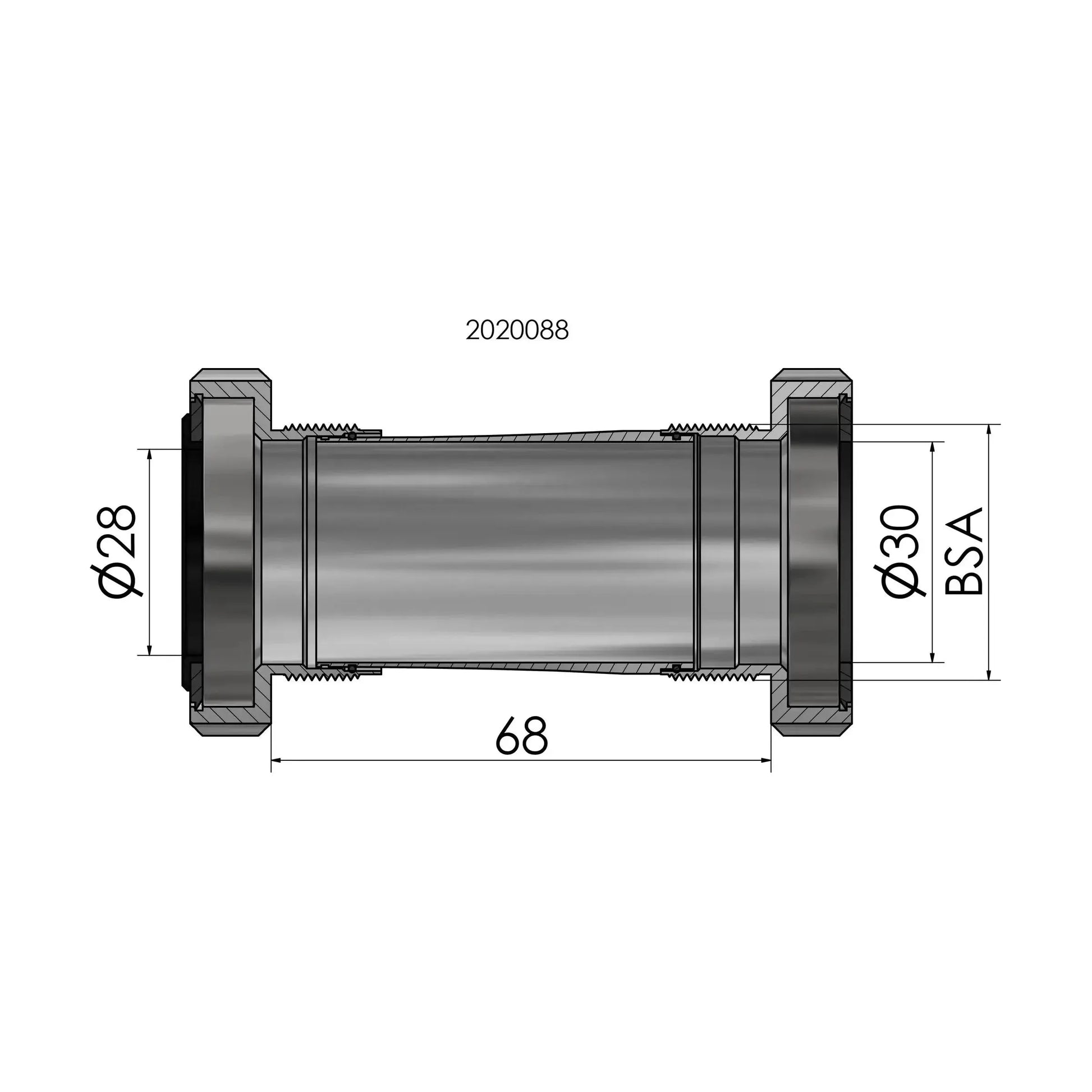 Elvedes Trapas Thread Fit Bsa Voor Praxis Road / Mtb 68-73 Mm - Le Coq Wielerartikelen