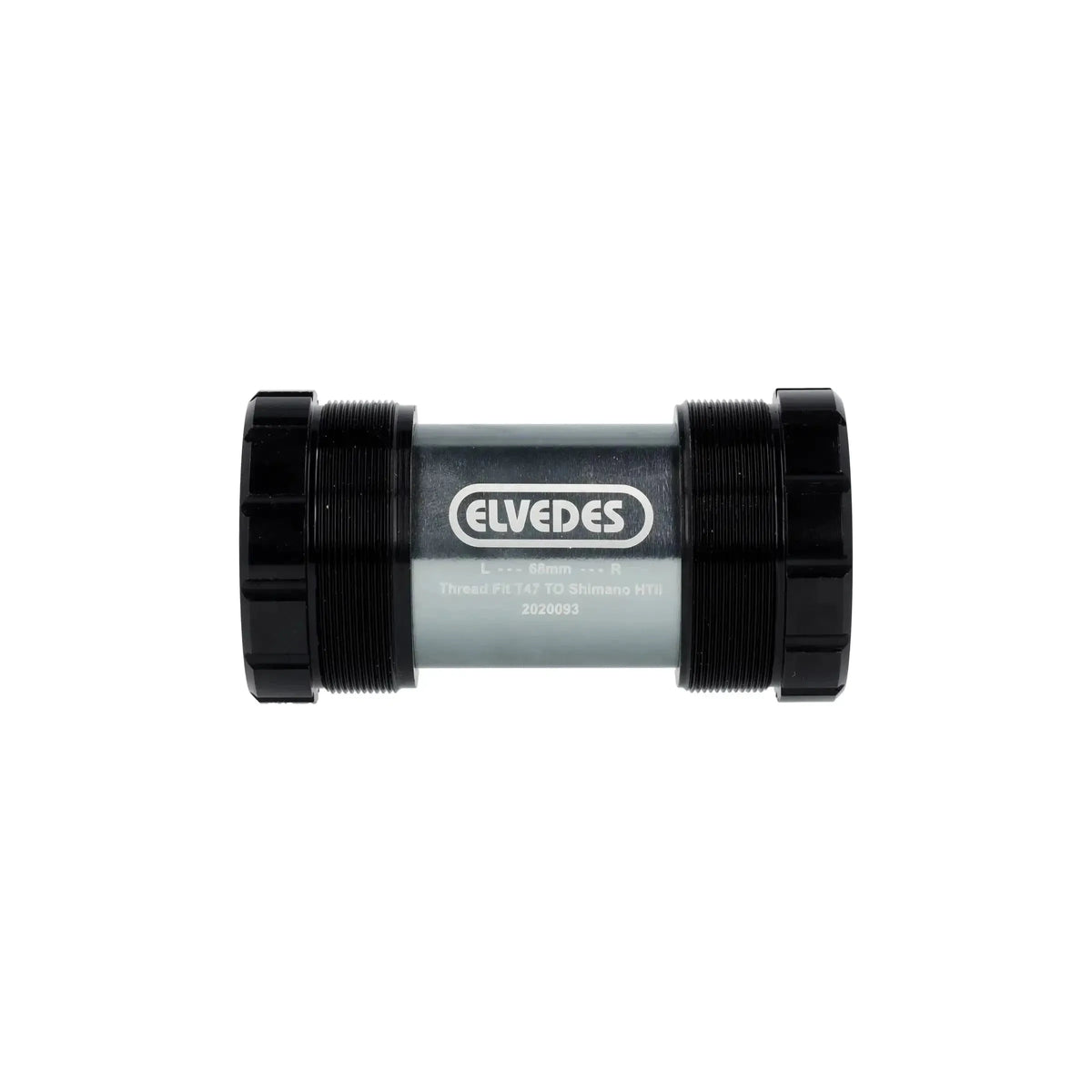 Elvedes Trapas Cupset Threatfit T47 Shimano 68mm zwart, stevige trapas voor fiets, zichtbaar met zwarte cupset en T47 schroefdraad