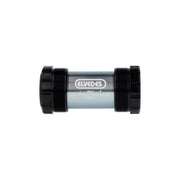 Elvedes Trapas Thread Fit T47 Praxis Intern 68 mm, zwart, geschikt voor fietsonderdelen, close-up van de trapas en schroefdraad