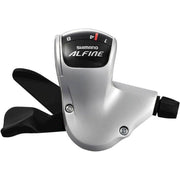 Shimano Alfine SL-S503 8-speed snelheids shifters rechts, Rapidfire bediening, zilverkleurige handgrepen voor fiets.