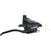 Shimano STI shifters set voor V-brake 8-speed, zwart, links en rechts, voor race- of mountainbikes, gedetailleerd zichtbaar in afbeelding.