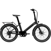 Compacte Eovolt elektrische vouwfiets Evening 24 V2 met zwarte frame en verstelbaar stuur, klaar voor stadsritten.