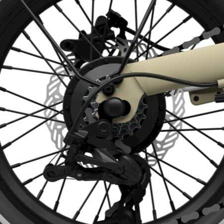 Eovolt Cassette 4-Speed voor fiets, zichtbaar met vier versnellingen, past op Eovolt e-bike, zwart metalen cassettesysteem