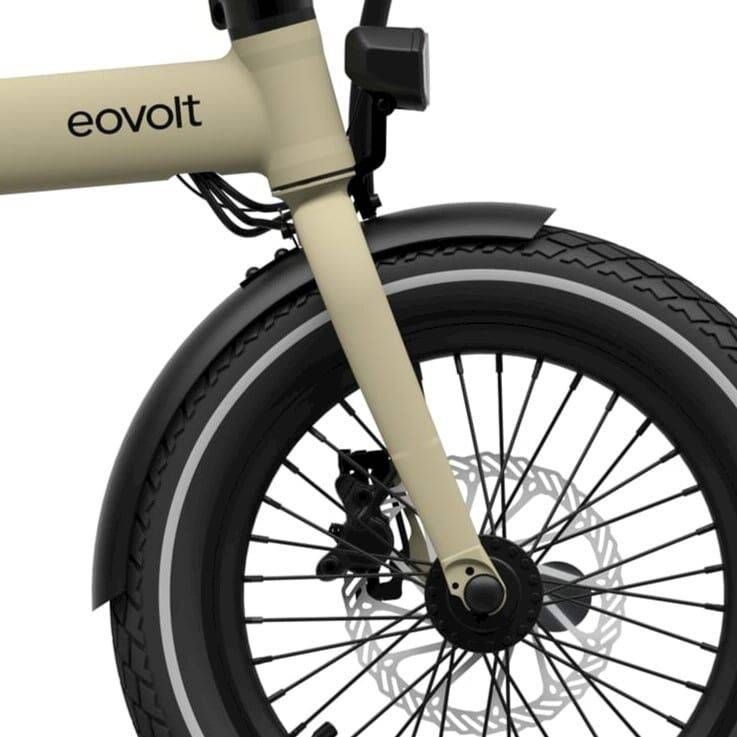 Zwart spatbord voor 16 inch Eovolt fiets met spatbordstangen, passend voor model EV7316BA.