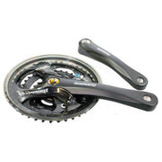 Shimano Acera M361 stadsfiets crankstel 42/32/22 in zwart, 7/8-speed, zichtbaar op de afbeelding.