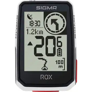 Sigma fietscomputer Rox 2.0 Endurance GPS wit met scherm en bedieningsknoppen voor nauwkeurige ritgegevens