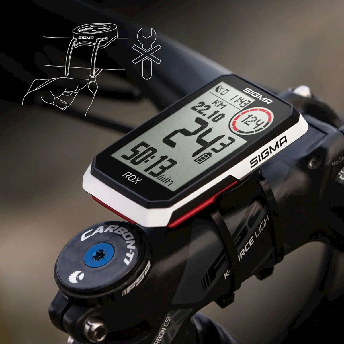 Sigma Fietscomputer Gps Rox 4.0 Met Standaard Stuurhouder - Wit - Le Coq Wielerartikelen