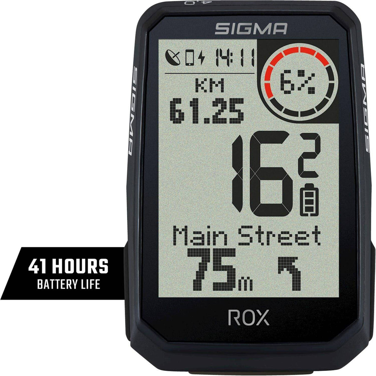 Sigma Rox 4.0 Endurance GPS fietsnavigatie met top mount, zwart en compact, voor nauwkeurige rittracking en routeplanning.
