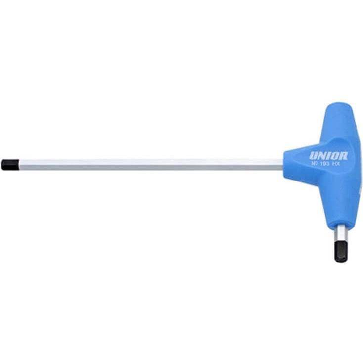 Unior inbussleutel met T-handvat, gereedschap voor het los- en vastdraaien van inbusbouten, zwart met ergonomisch handvat