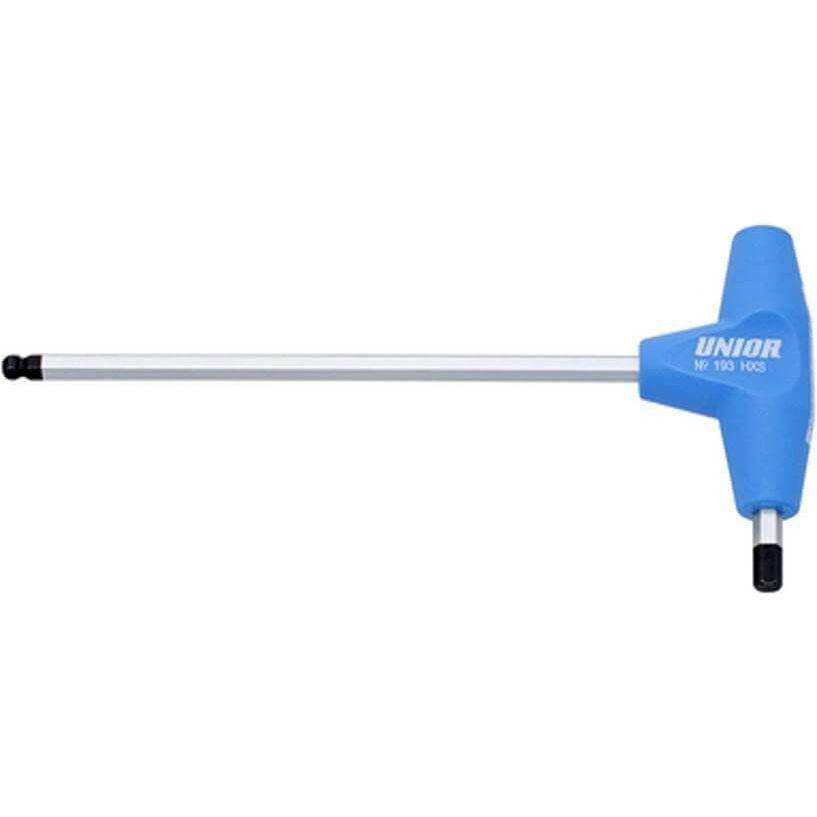 Unior inbussleutel met T-handvat en kogelkop voor verstelbare moer- en boutwerk, gereedschap voor precisie en kracht.
