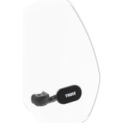 Transparant universeel Thule Yepp windscherm voor fiets, beschermt tegen wind en regen, zichtbaar in de afbeelding