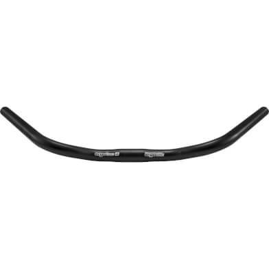 Zwarte Ergotec stadsfiets stuurbocht voor trekking 25.4 mm, geschikt voor comfortabel stadsfietsen en fietsen.