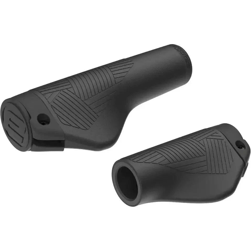 Zwarte Ergotec Eg-Active Flex handvatset voor fiets, 135/88 mm, zachte grip en ergonomisch ontwerp, geschikt voor comfort en controle