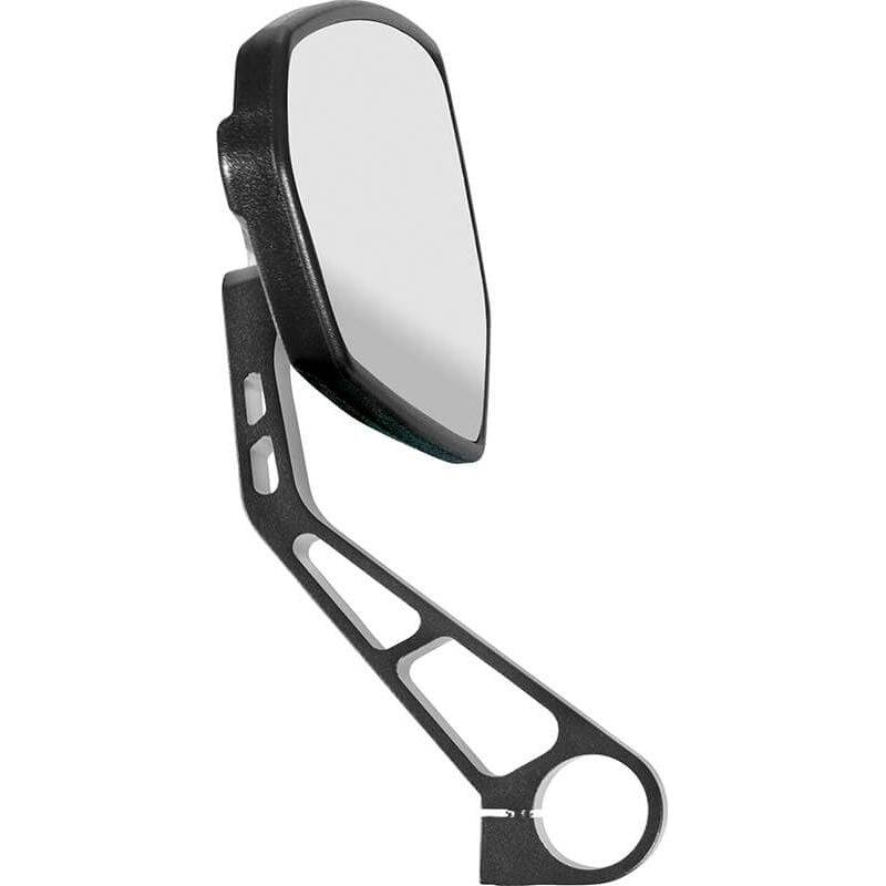 Zwarte aluminium Ergotec M-77 korte arm fietsspiegels met gezandstraalde afwerking, 120 x 80-55 mm voor veilig fietsen
