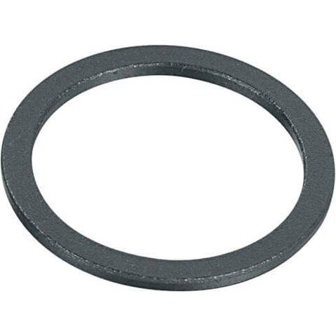 Ergotec 1 1/8 inch balhoofd spacer voor A-head, zwart sandblasted, frameonderdeel voor fiets, zichtbaar in close-up.