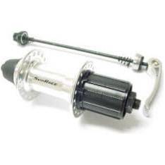 Zwarte Sunrace achternaaf cassette voor 8/9-spaaks aluminium uitv, geschikt voor fietsen, zichtbaar in de afbeelding.