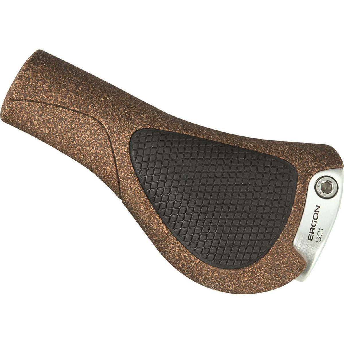 Zwart paar Ergon GC1 handvatten voor mountainbiken, ergonomisch ontworpen voor comfort en grip tijdens het fietsen.