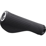 Ergon GS1-L Evo ergonomische handvatten voor fietshandels, zwart met zachte grip en versterkte bevestiging.