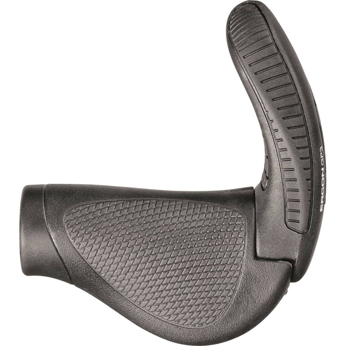 Ergon GP3-S Evo handvatten met kurk, verstelbare bar ends voor comfortabele fietshandgreep en grip.
