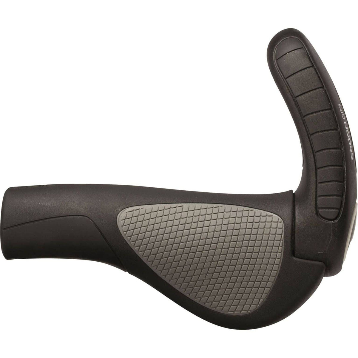 Ergon GP3-L Evo handvatten met kurk en verstelbare bar-ends voor comfortabel fietsen op een witte achtergrond