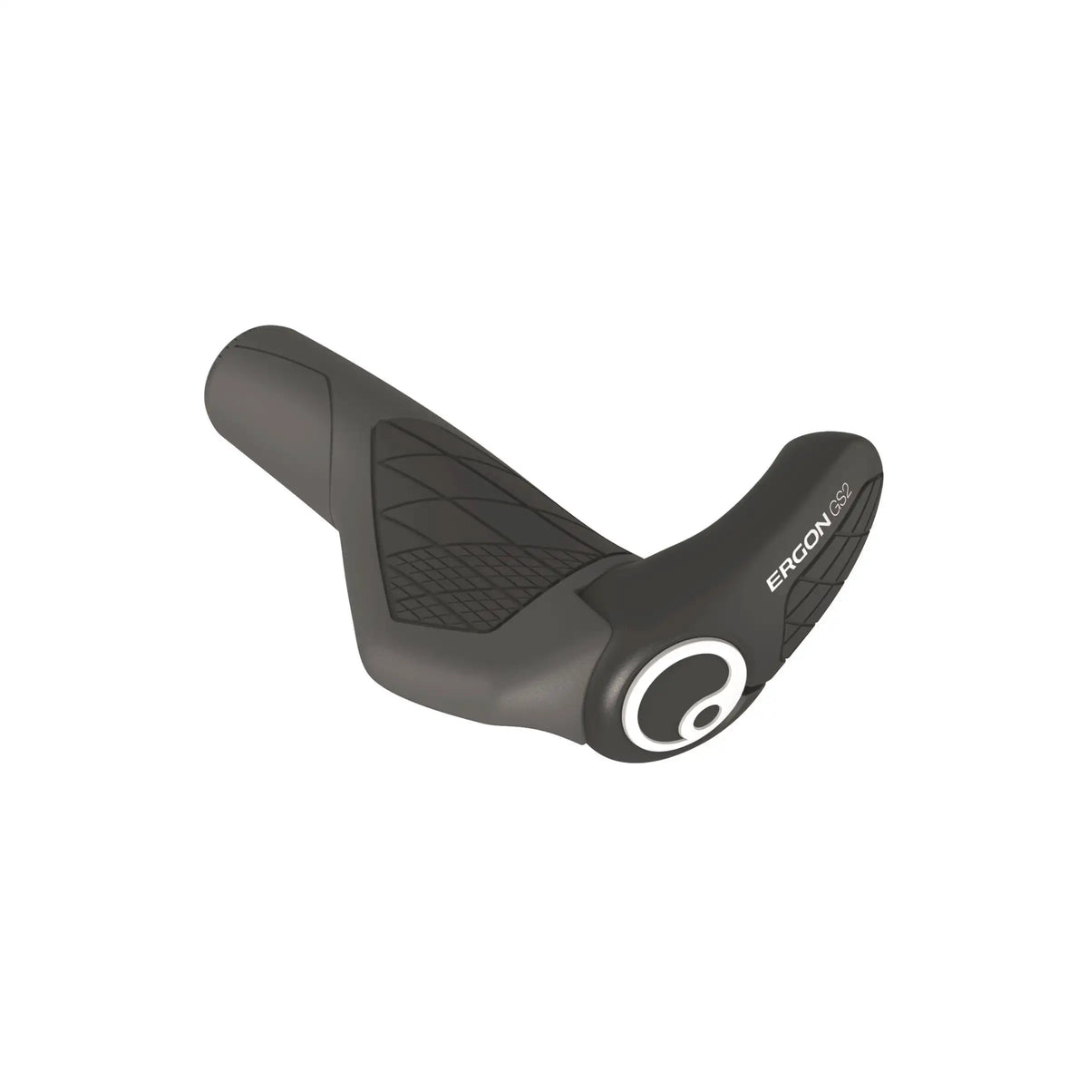 Zwarte Ergon GS2 Evo handvatten voor fiets, comfortabele grips met ergonomisch ontwerp voor verbeterd rijcomfort
