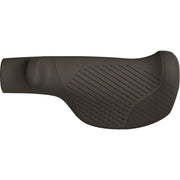 Ergon GT1 handvatten met ergonomisch ontwerp en aluminium klem, geschikt voor bike onderdelen, zichtbaar op de afbeelding.