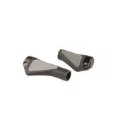 Zwarte en grijze Mirage ergonomische handvatten met lockring, geschikt voor fiets of scooter, comfortabele grip en stevige bevestiging