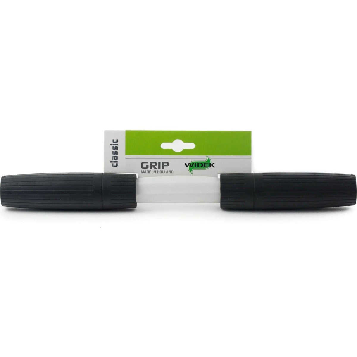 Zwart Widek Classic 120 mm handvat met rubberen grip, geschikt voor meubels en kasten, zichtbaar in de afbeelding.