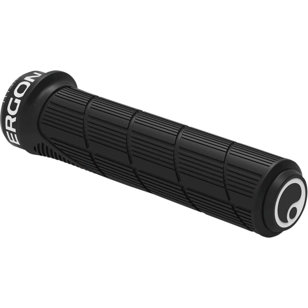 Zwarte Ergon Gd1 Evo handvatten voor fiets, ergonomisch ontworpen voor comfort en grip.