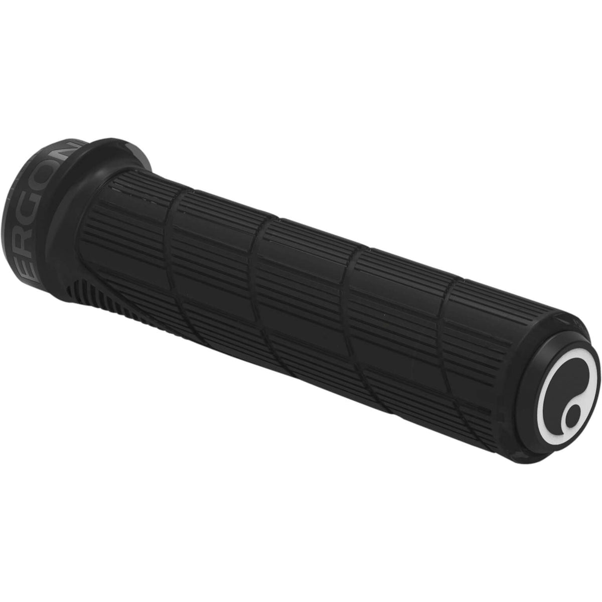 Ergon Gd1 Evo Factory Rozen Stealth handvatten met ergonomisch ontwerp voor mountainbikes, zwart met roestkleurige accenten.