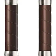 Brooks Slender Leather Handvatten van 130 mm met leren afwerking voor fiets, zichtbaar op de afbeelding.