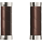 Brooks Slender Leather grips handvatten, 100 mm, zacht leer met elegante afwerking voor fiets of scooter.