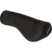 Brooks ergonomische Cambium handvatten in zwart met zachte, gevormde grip voor comfortabel fietsen.