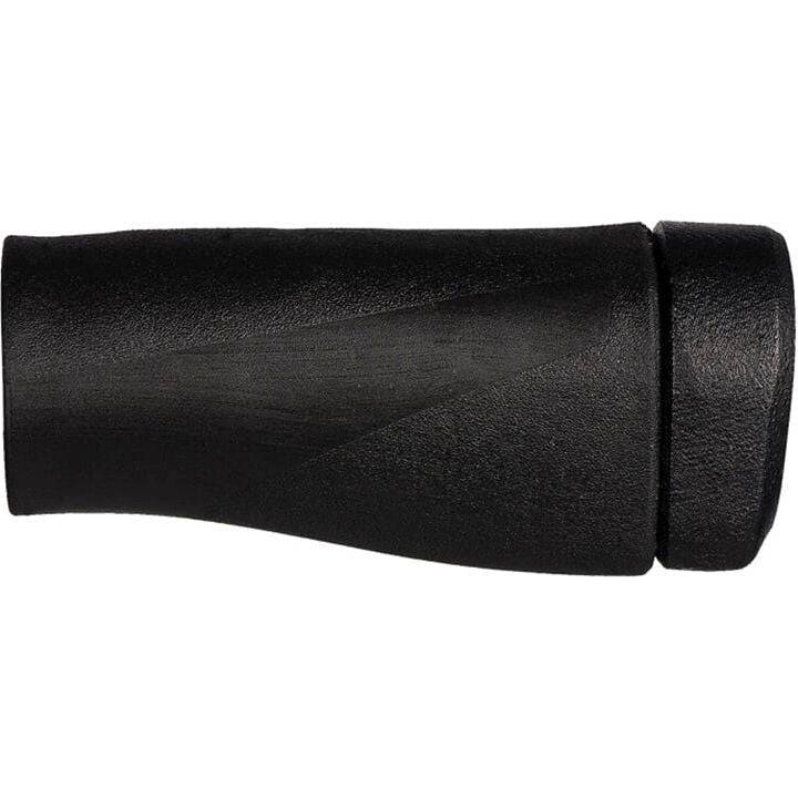 Zwart Herrmans Grip Click DD37 verstelbare handvatten voor fiets, ergonomisch en comfortabel in beeld.