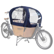 Babboe City Regentent Set met raampjes voor bakfietsen, inclusief beschermhoes en raamaccessoires in een kleurrijk ontwerp.
