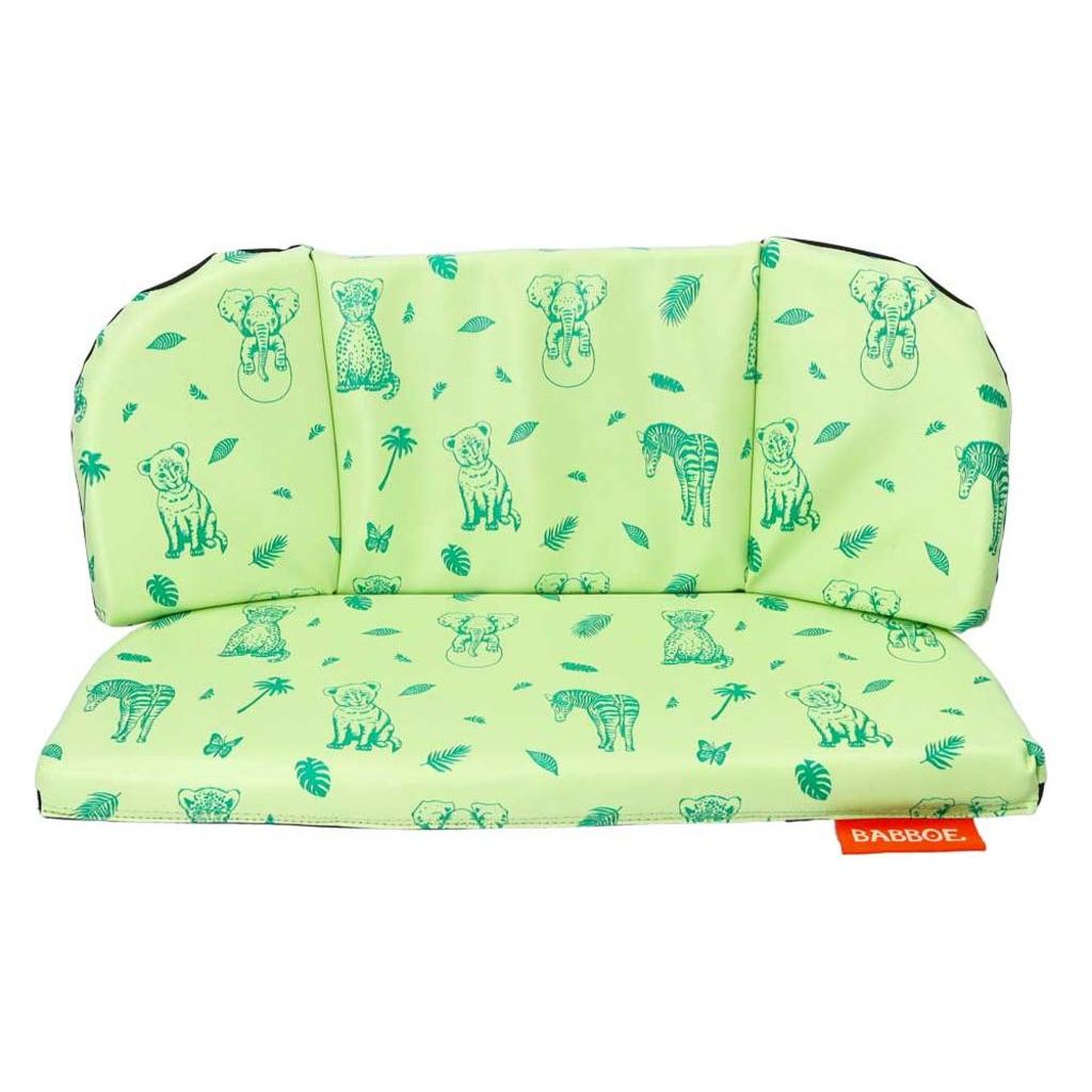 Babboe Go kussenset voor kinderbakfiets, zachte en comfortabele bekleding met kleurrijke patronen.