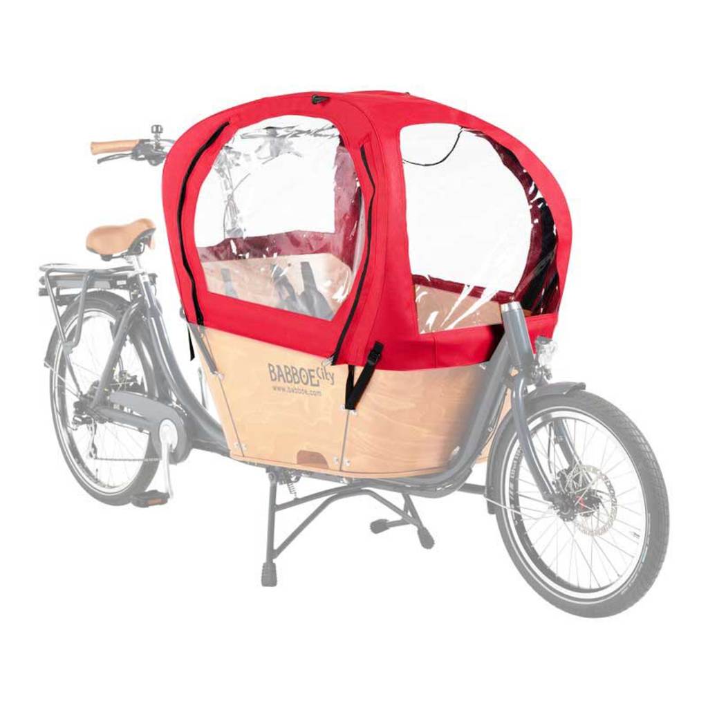Babboe City Regentent Set met raampjes voor bakfietsen, inclusief beschermende raampjes en accessoires, geschikt voor Babboe bakfietsen.