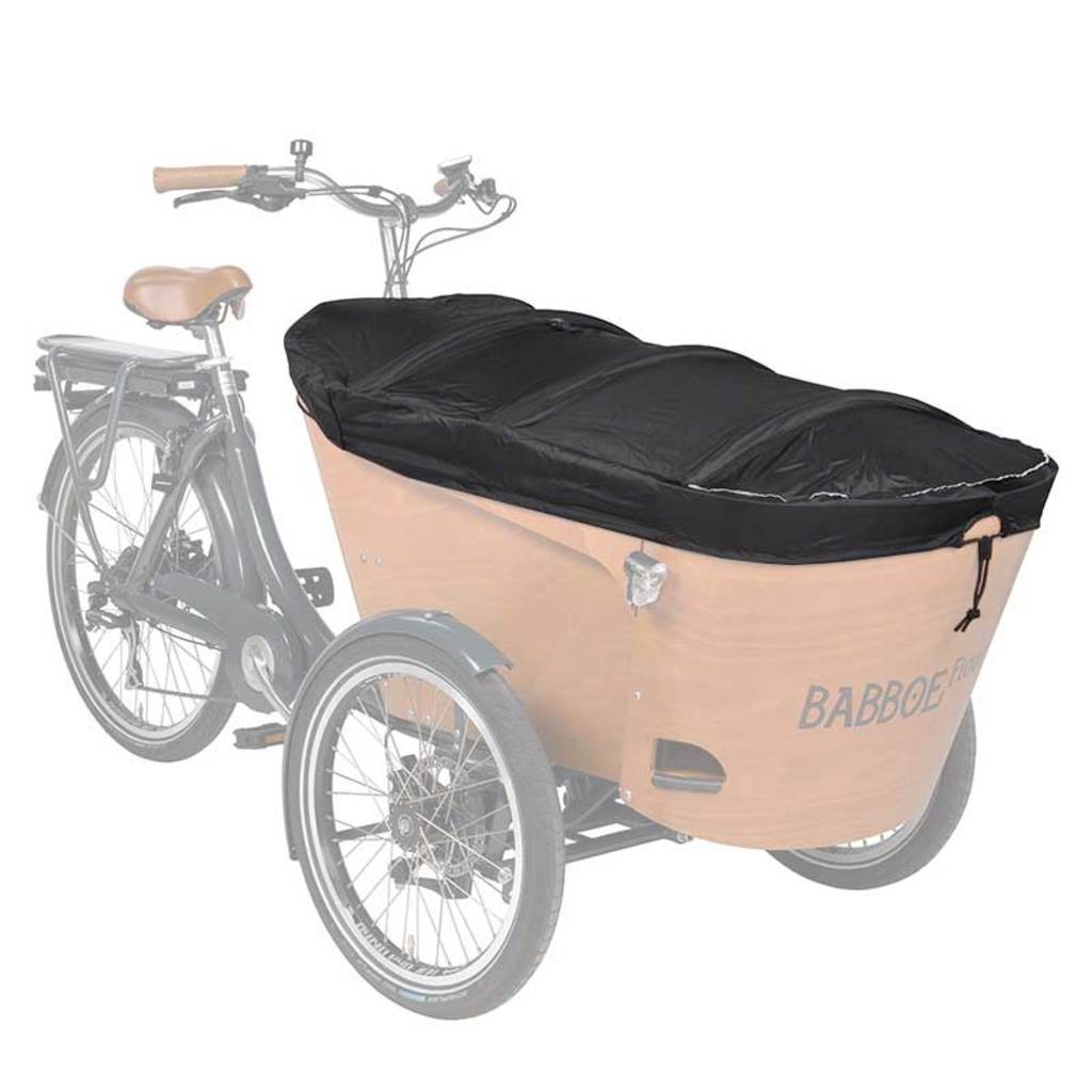 Babboe Carve/Flow V2 bakfietshoes afdekhoes in zwart, beschermt en bedekt de bak van de Babboe bakfiets.