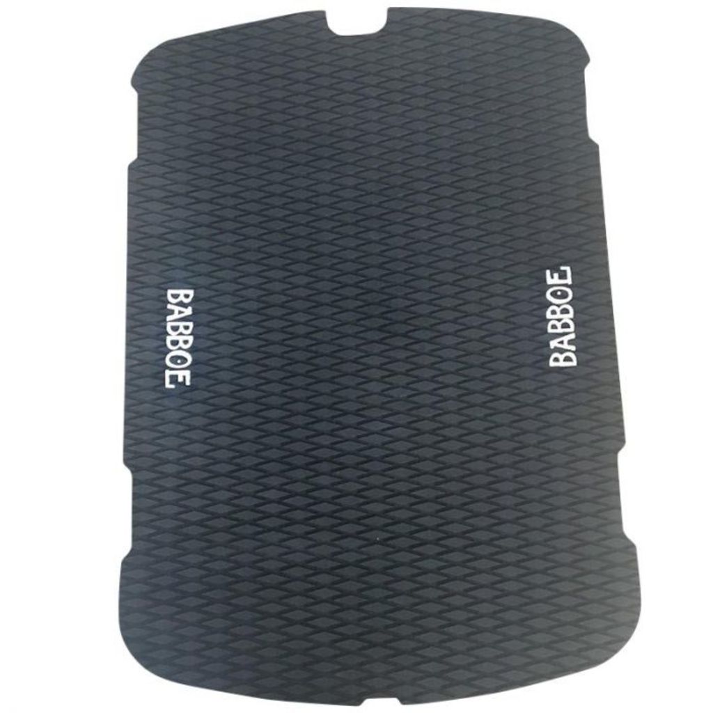 Babboe Mat Curve Go V1 anti-slip zwart, rubberen zitmat voor kinderbakfiets met antislip oppervlak, zwart van dichtbij bekeken