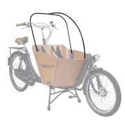 Babboe Mini stokkenset regenbestendig in antraciet, geschikt voor kinderwagen of buggy, zichtbaar in de afbeelding.